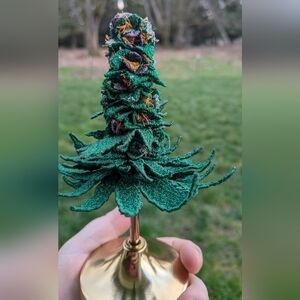 Handcrafted Weed C A N N A B I S Sculpture Nug Stoner Art 3d Embroidery